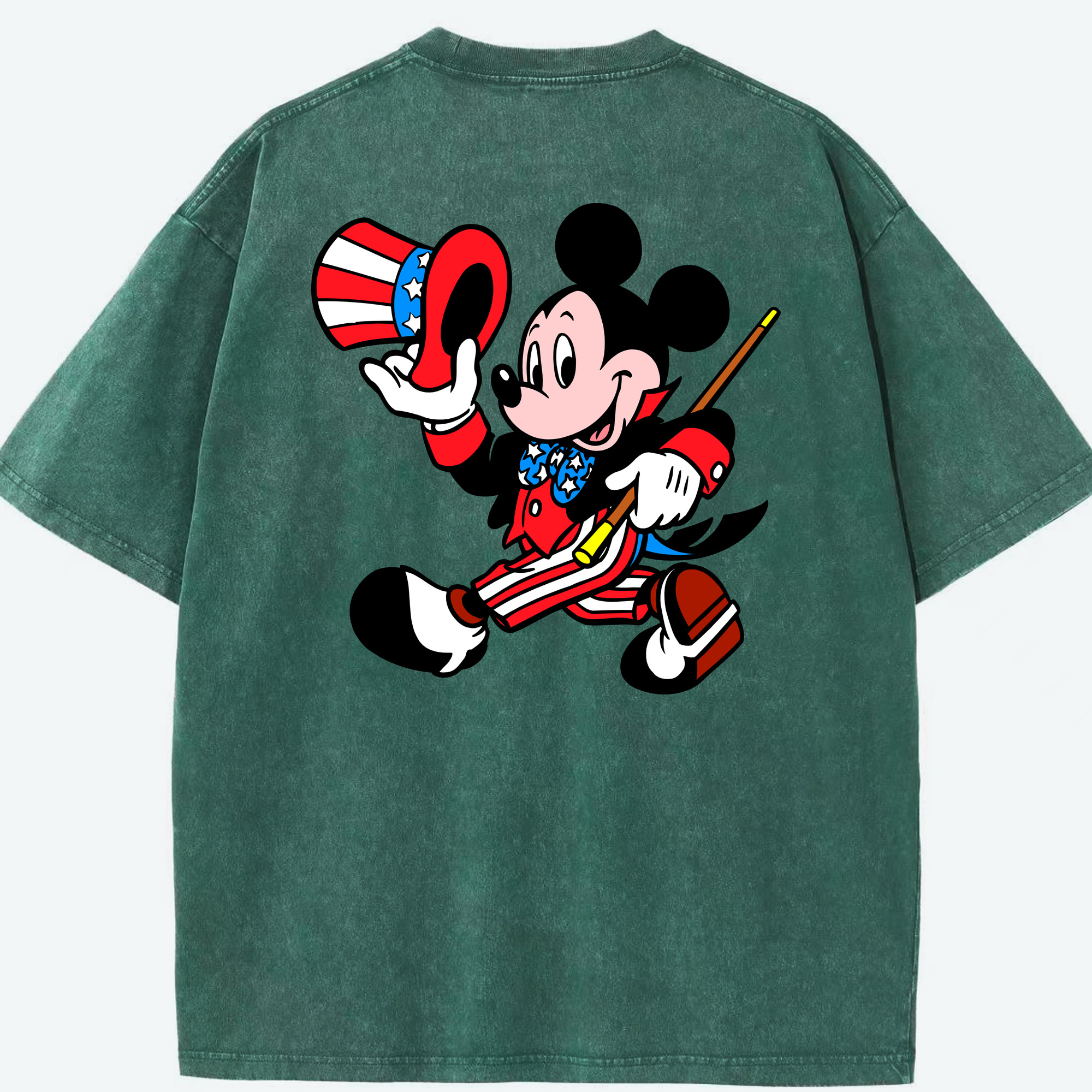 （画像用） ミッキーマウス Mickey Mouse 綿100% ヴィンテージ風 半袖Tシャツ（背面プリント）